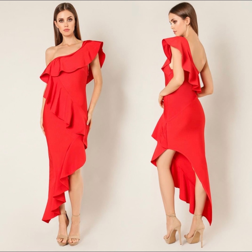 BEAUTIFUL BANDAGE DRESS COLOR RED!! WOW COUTURE!!!